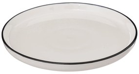 Talerze deserowe porcelanowe ALIX, czarna obwódka, 6 sztuk x Ø 20 cm