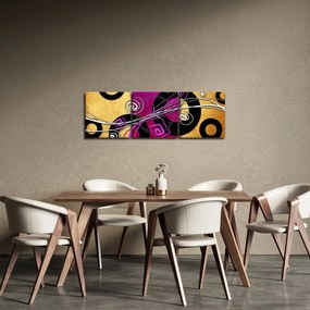 Obraz abstrakcji (z zegarem) (90x30 cm)