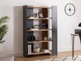 Regał na książki – 103,6 cm x 38,6 cm x 160 cm – szafir i antracyt – płyta wiórowa