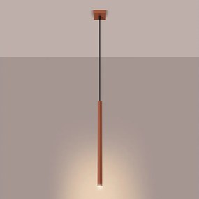 Lampa wisząca nowoczesny Brill, stal - 1 źródło światła 3000K - L.8 x H.114 cm - ochra czerwona