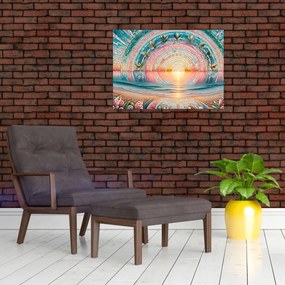 Obraz na szkle – Mozaika zachodzącego słońca (70x50 cm)