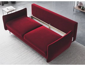 Czerwona sofa rozkładana ze schowkiem Cosmopolitan Design Vermont