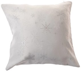 Świąteczna poszewka na poduszkę wodoodporna Płatki śniegu srebrny, 40 x 40 cm