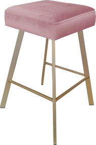 Hoker MAX krzesło barowe tkanina Welur podstawa metalowa : Kolor nogi - Złota profil, Kolor tkaniny - VELVET - MG58, Typ siedziska - Siedzisko stałe