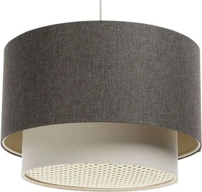 Lampa wisząca ERUTAN DOUBLE RATTAN 40 szara/kremowa
