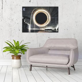 Obraz na szkle - Pokaz świateł w deszczu (70x50 cm)