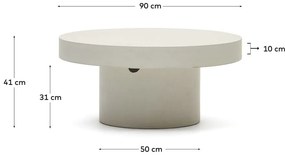 Okrągły betonowy stolik ogrodowy ø 90 cm Aiguablava – Kave Home