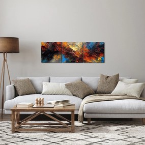 Obraz - Tekstura koloru (z zegarem) (90x30 cm)