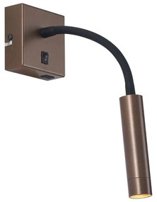 Nowoczesny Kinkiet / Lampa scienna brązowy z USB-C - Gosna Nowoczesny Oswietlenie wewnetrzne