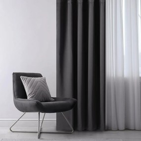 Restilo Zasłona Blackout Oxford Pleat czarny, 140 x 245 cm