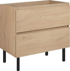 Meble łazienkowe 80 cm, nóżki, Kolor: Dąb Jasny, 80 x 80,7 x 46 cm