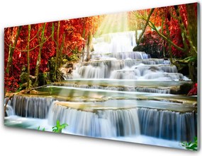 Panel Szklany Wodospad w Ukrytej Gęstwinie