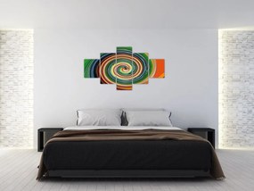 Abstrakcyjny obraz - kolorowa spirala (125x70 cm)