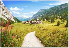 Foto obraz szklany Pastwisko w Alpach