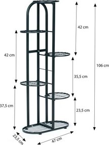 Kwietnik metalowy stojący Verdon 014 - stojak na kwiaty