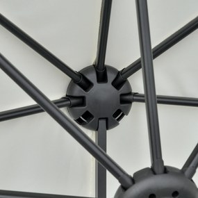 Outsunny Półokrągły Parasol 1,9 x 2 m Podwójny Parasol z Ręczną Korbą, Kremowy | Aosom PL