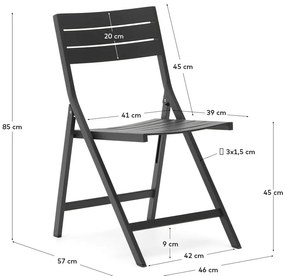 Czarne metalowe krzesło ogrodowe Torreta – Kave Home