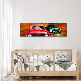 Obraz - Retro samochody wyścigowe (170x50 cm)