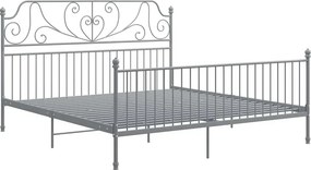 Szare metalowe łóżko dwuosobowe 160x200 cm P9-W32