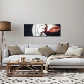 Obraz - Kobieta w świetle księżyca (z zegarem) (90x30 cm)