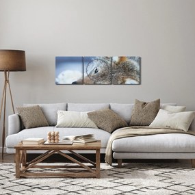 Obraz - Wilk (z zegarem) (90x30 cm)