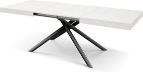 Stół drewniany, biały jesion, antracytowa podstawa, wym.160x90-240x90cm - CARRARA