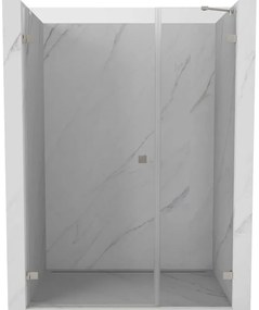 Mexen Lunar-B drzwi prysznicowe uchylne lewe 140 cm, transparent, nikiel szczotkowany - 832S-140-050-97-00-L