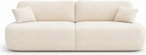 Sofa AVERIO Rozkładana Dwuosobowa Kremowa Boucle Nowoczesna