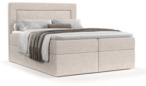 Beżowe łóżko boxspring ze schowkiem 160x200 cm Imagine – Maison de Rêve