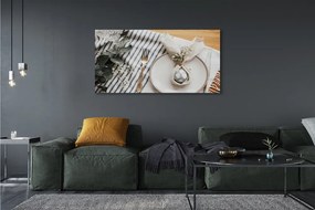 Duży obraz na płótnie Talerz z Kwiatami i Jajkiem