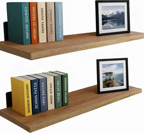 2 klasyczne półki ścienne dąb craft złoty 80 cm H5-N04