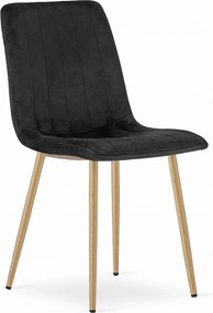 Krzesło Valora JEWA – czarne aksamitne siedzisko z nogami w kolorze drewna x1