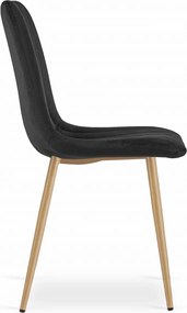 Czarne aksamitowe krzesło LAVA