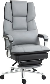 HOMCOM Krzesło Biurowe do Biurka Regulacja Wysokości Domowe Biuro Pianka Ciemnoszare | Aosom PL