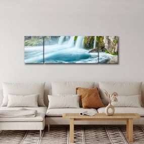 Obraz - Skały z wodospadami (170x50 cm)