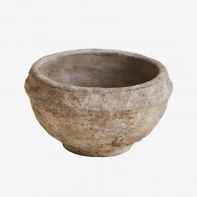 Dekoracyjna Miska Z Terakoty Agnon Ø15 Cm & Kamienny Brąz - Sklum