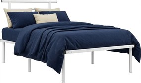 Metalowe łóżko pojedyncze w kolorze białym 90x200 cm S4-H36
