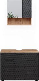 Zestaw mebli łazienkowych antracyt o strukturze plastra miodu 80x41x58.6 irma