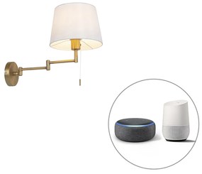 Inteligentna lampa ścienna brązowa z białym kloszem włącznie z WiFi A60 - Ladas Deluxe Nowoczesny Oswietlenie wewnetrzne