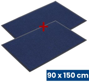 Trwała mata wejściowa z PVC 1+1 GRATIS, dywanowa, 90 x 150 cm, niebieska