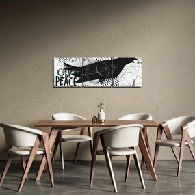 Obraz - Street art - ptak (z zegarem) (90x30 cm)