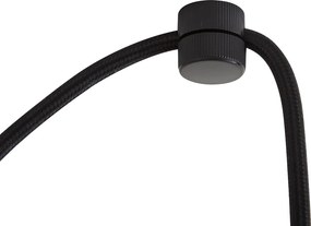 Designerska lampa wisząca czarna z kloszem z nadrukiem drewna i opalowym szkłem 3-punktowa - Tulip