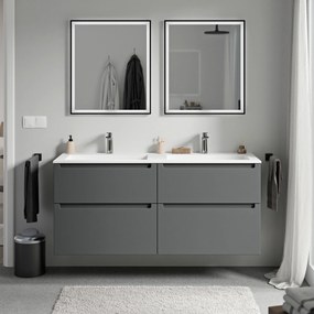 Szafka podumywalkowa VIREO 140 cm Umywalka BRUXELLES z odlewu mineralnego