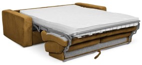 Musztardowa sztruksowa rozkładana sofa 195 cm Nona – Makamii