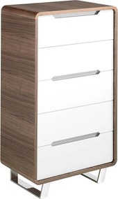 Szyfoniera białe drewno, orzech i chromowana stal 7111 ANGEL CERDA