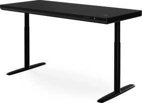 Biurko elektryczne sit-stand z szufladą i ładowarką bezprzewodową Qi czarne, 1600 mm: ELLIS
