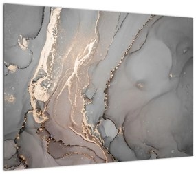 Obraz - Szaro - złoty marmur (70x50 cm)