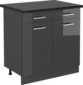 Szafka dolna do kuchni antracyt wysoki połysk 80x60x81.6 r-line