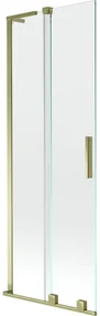 Mexen Velar L parawan nawannowy 2-skrzydłowy rozsuwany 70 x 150 cm, transparent, złoty - 896-070-003-01-50