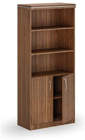 Kombinowana szafa biurowa ARRISTO LUX, 800 x 400 x 1836 mm, orzech